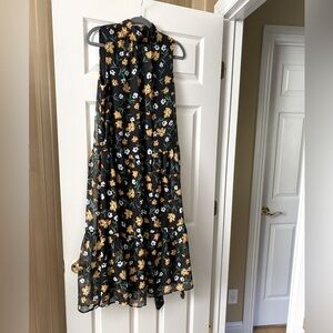 Who What Wear Black Dress with Floral Accents